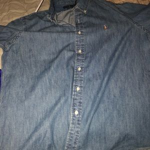 Never worn polo denim shirt